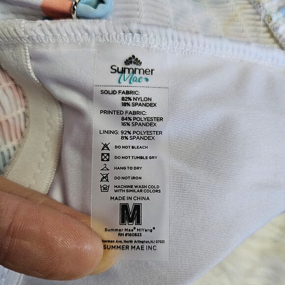 Summer Mae Women's Multicolour Floral Maternity OnePiece Swimsuit Bathing Suit M - Picture 7 of 9